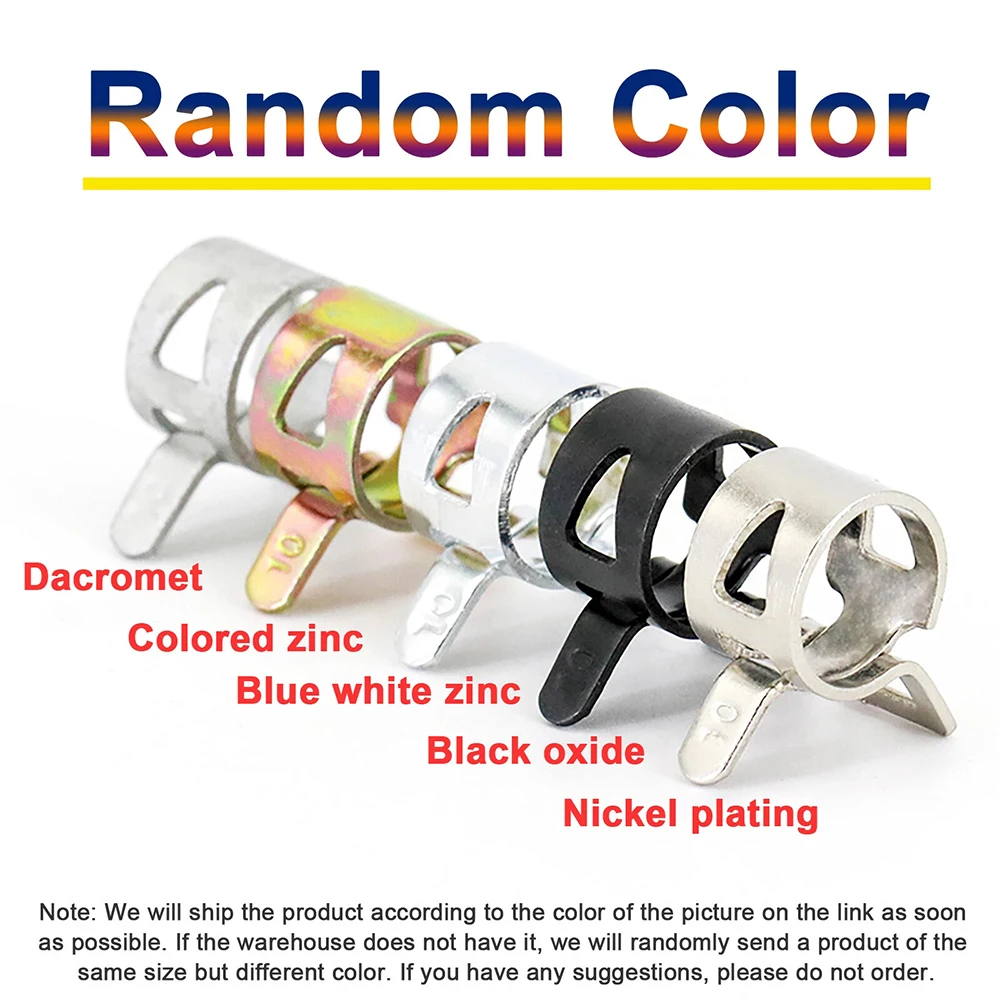 10 peças para escolher clipe de mola de combustível silicone mini braçadeira de tubo de mangueira ar gás tubo de água auto fixação id 4mm - 46mm