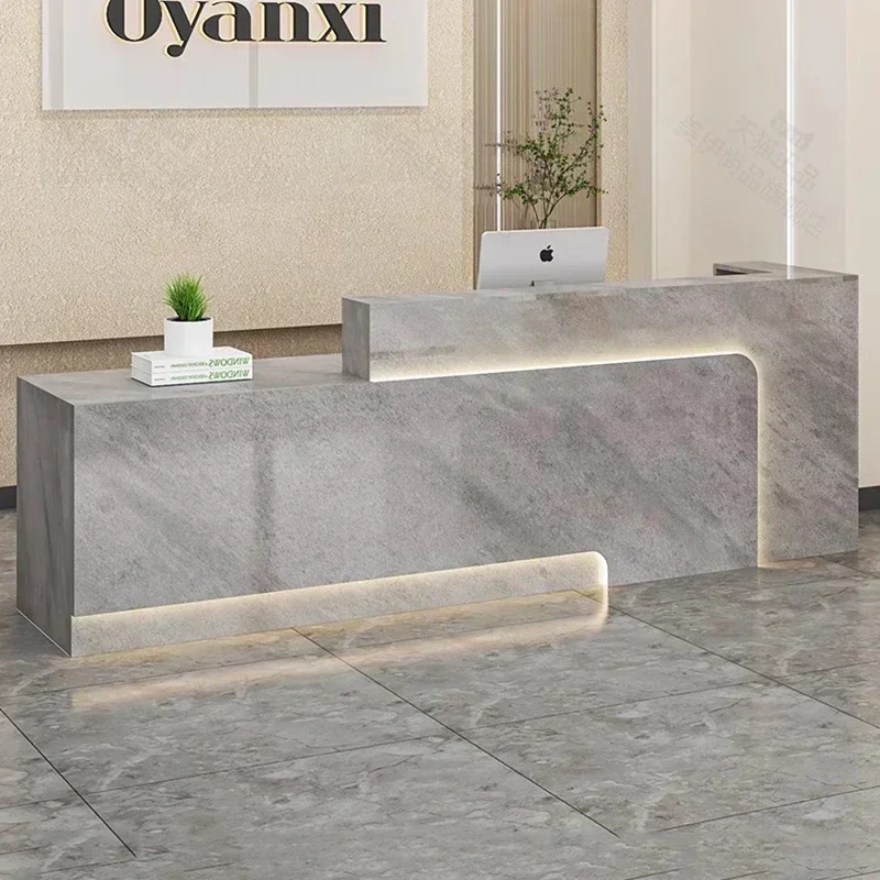 Trendy Reception Desks Exquisite Cozy Elegant Customization Design Reception Desks Luxury Recepción Negocio Commercial Furniture