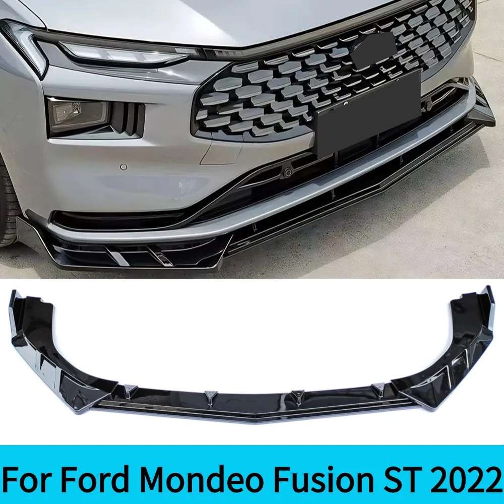 For ST 2022 Ford Mondeo Fusion  Car Front Bumper Splitter Lip Spoiler Diffuser Guard Body Kit Cover Tuning Accessory