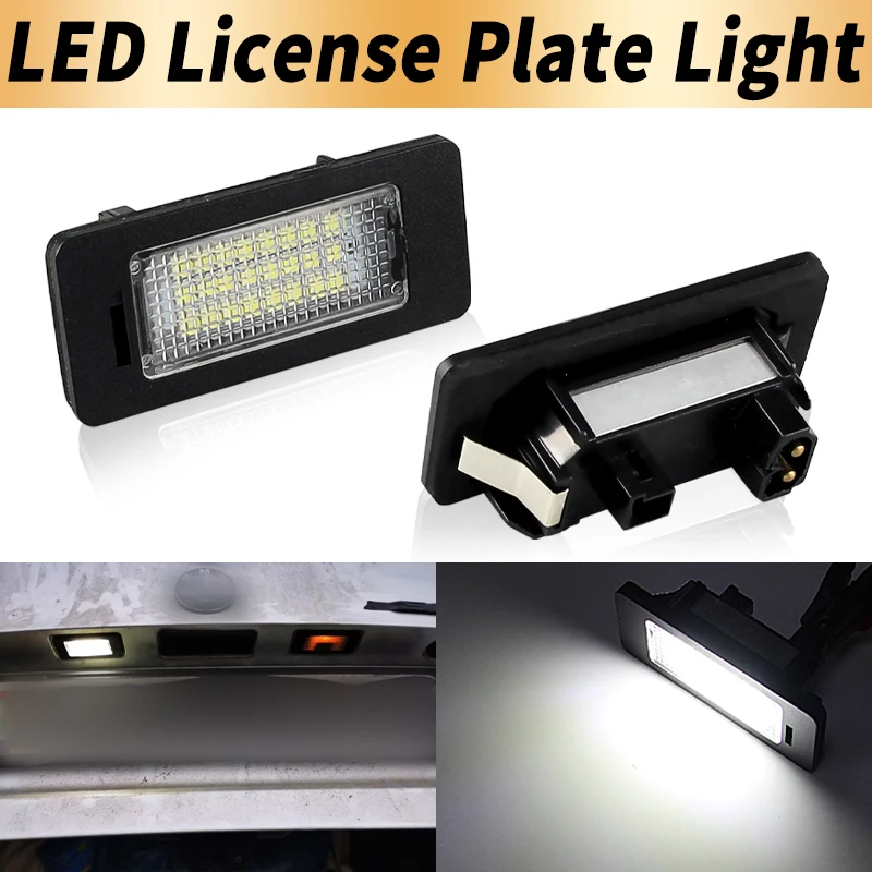 2PCS LED License Number Plate Lights Canbus ​​For BMW E61 E70 LCI 2007-2010 F10 F11 E72 2010- E84 2009- F25 2011-Car Accessories
