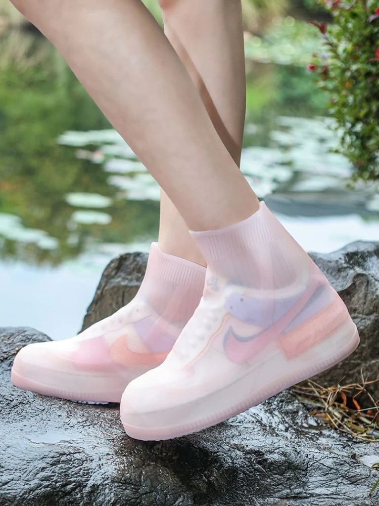 Waterproof Silicone Shoe Covers High Top Anti Slip Portable Rain Boot Covers for Men Women Kids Reusable Outdoor