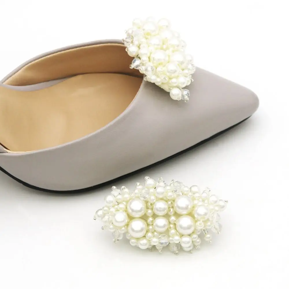 

1pcs Shoe Clip High Heel Bride Shoe Decorations Pearl Decoration Clips Big Pearl Charm Buckle