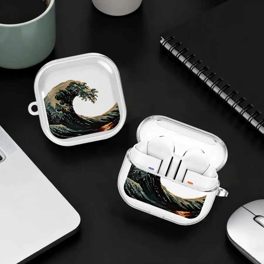 

Clear Earphone Cases Cover With Hook Case For Samsung Galaxy Buds 4Pro 2Pro 3 FE 2 4 Pro Live 3Pro Minimalist Wave