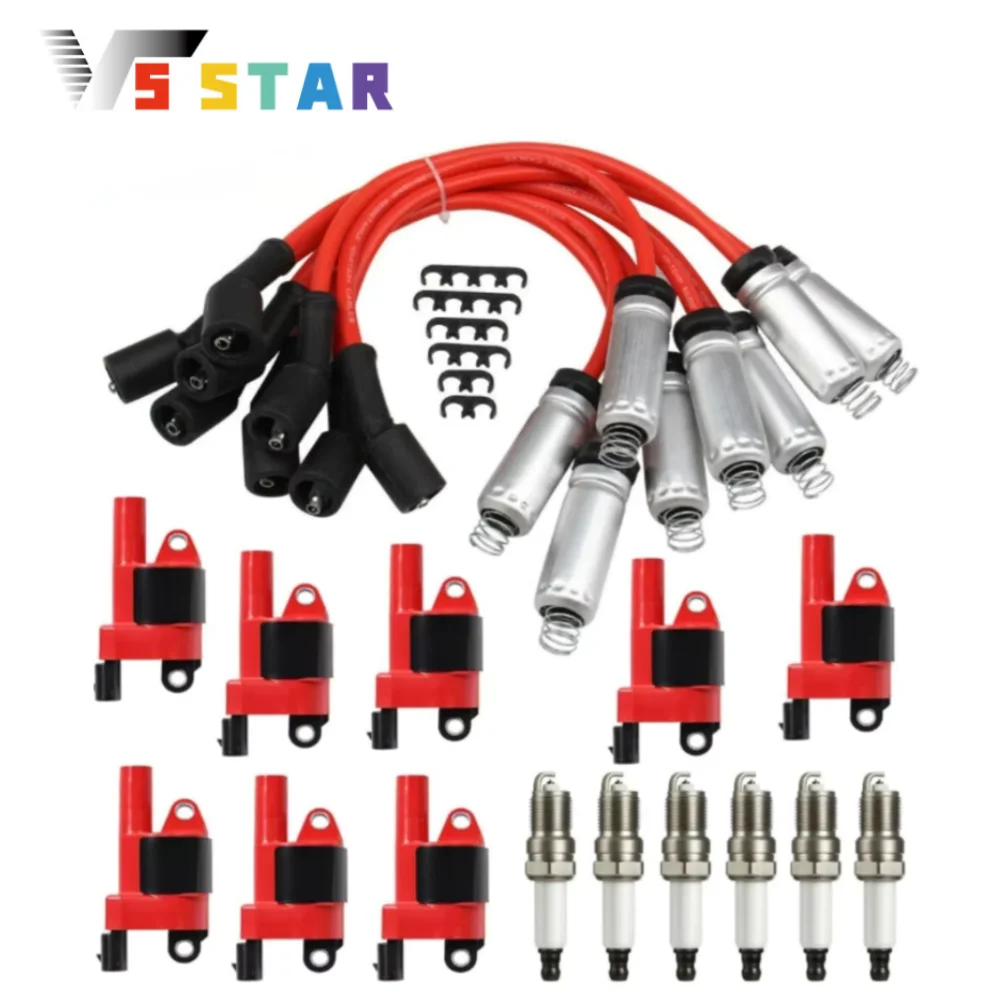 

12573190 GN10165 D514A 1788407 8pcs Ignition Coil and Spark Plug+ Wire For 2008-2016 Chevy Express 2500 Van V8 4.8L 6.0LEL-1052