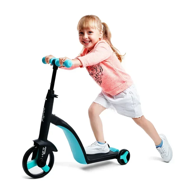 3 em 1 kickboard + triciclo + equilíbrio bicicleta criança passeio em brinquedo crianças kick scooter menino menina scooter ajustável criança presente de aniversário