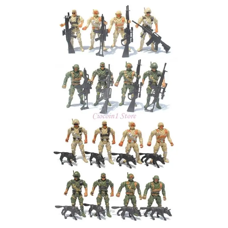 Y1UB 8pcs/set soldado conjunta conjunta del ejército móvil 4 pulgadas acción modelo juguete