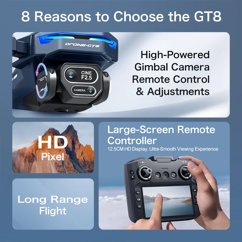 

Professional 8K Drone RC Quadcopter FPV Drone with 4K Camera erial Photography Remote Control Toys Obstacle Avoidance Foldable