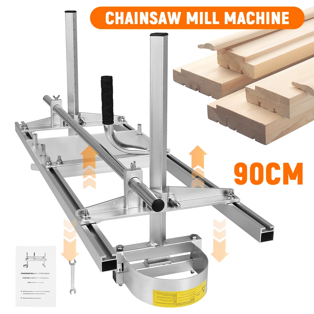 

36inch Steel Flexible Cutting Guide System with 0.5-12in Cutting Thickness Portable Chainsaw Mill for Builders and Woodworkers