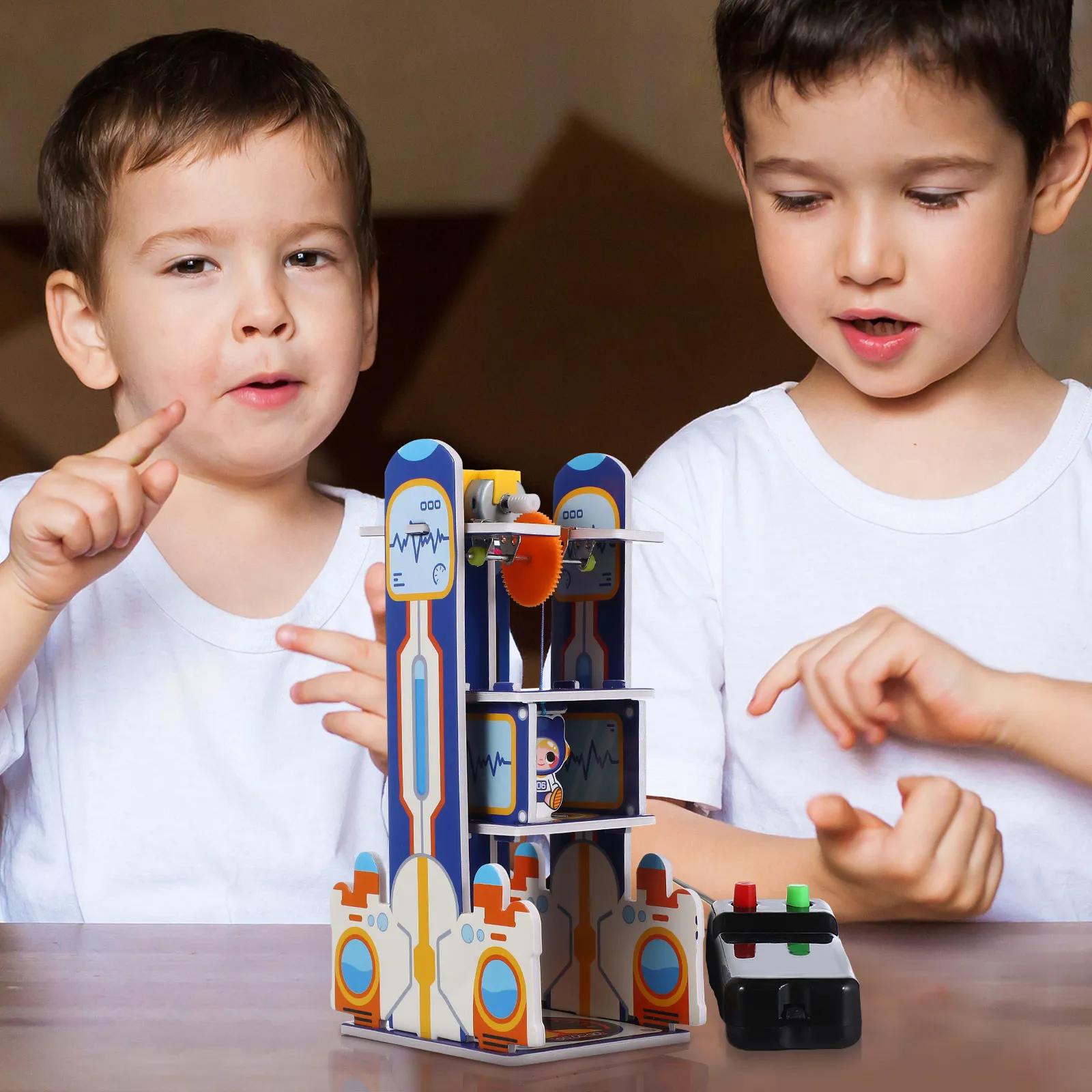 

1Set DIY Assembled Electric Elevator Science Kit Educational Stem Project Mechanical Elevator Puzzle Scientific