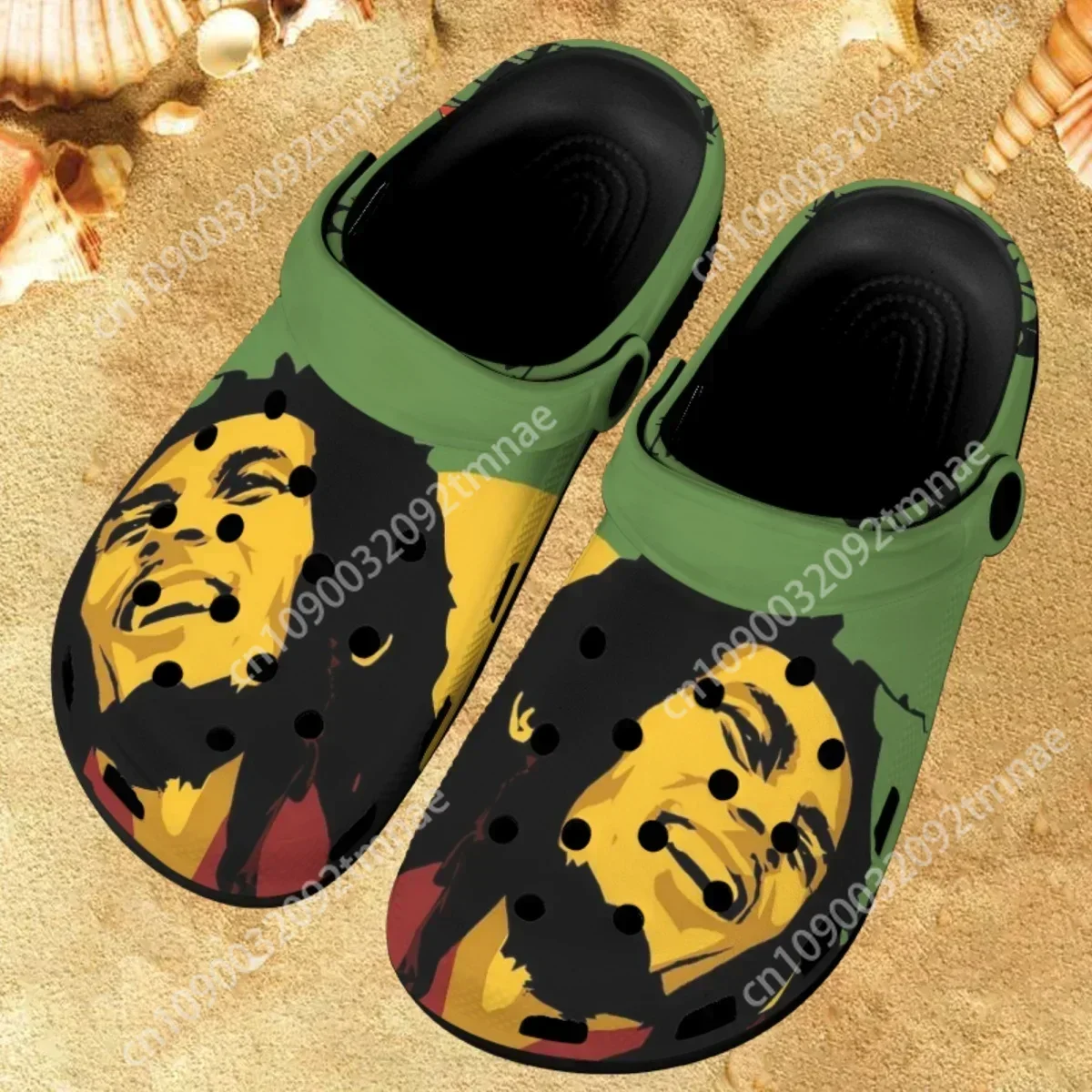 Famous Singer Rapper Bob Marley Custom Unisex Cozy Slides Summer Beach Slip On Casual Slippers Clogs Garden Shoes New Zapatos