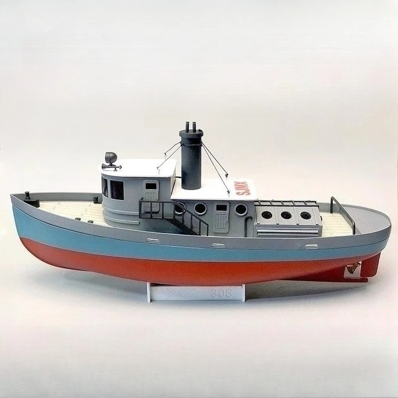 1/72 Tugboat Assembly Model KIT Version Static and Remote Control Brushed Electric Boat Set Universal Ship Model Toys