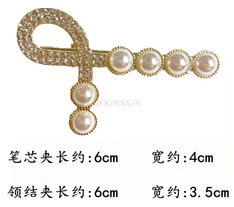 Summer minimalist temperament, rhinestone hair clip, high-end bow knot, duckbill clip, female