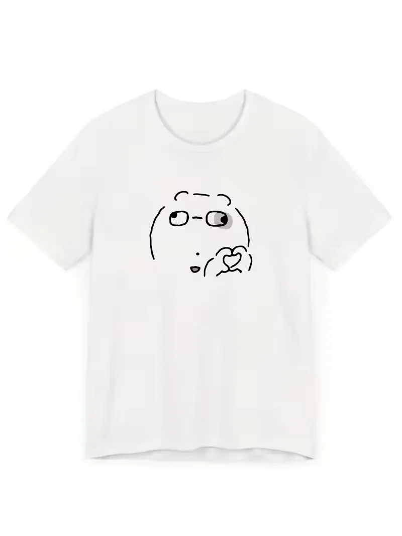 Cute Angel Ghost Graphic T-Shirt, Funny Korean Style Cartoon Print Short Sleeve Tee, Casual Daily Wear Top Women's Lady's tops