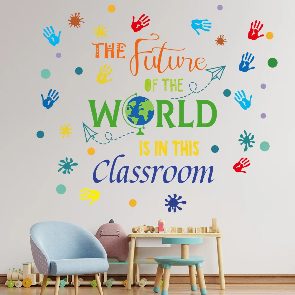 Colorful Inspirational slogan for classroom school decoration self adhesive wall decal