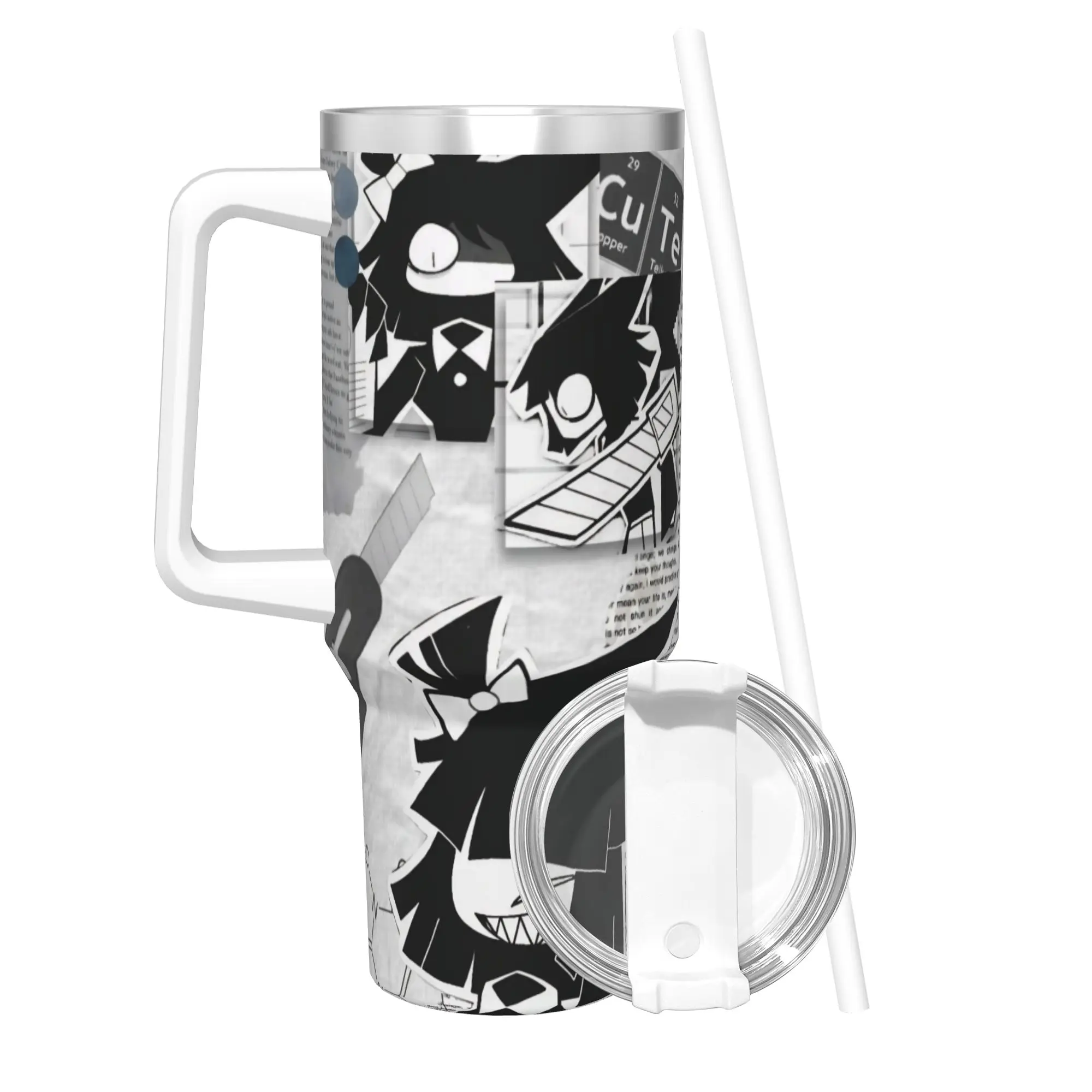 FPE Fundamental Paper Education Tumbler 40oz Stainless Steel Double Wall Vacuum Insulated  Tumblers Mug With Straw