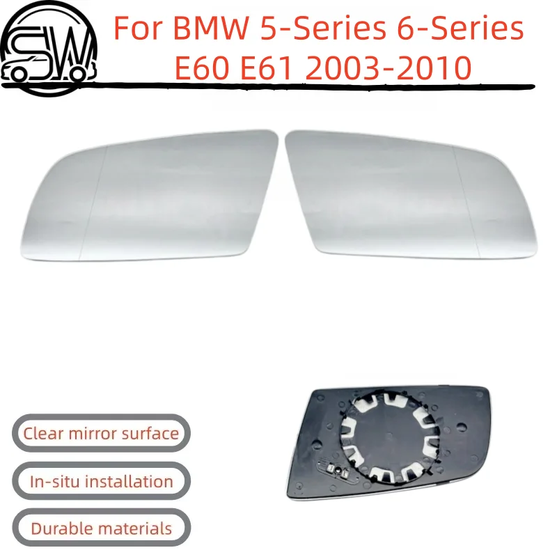 For BMW 5‑Series 6‑Series E60 E61 2003‑2010 Rearview Mirror Glass With Heating.