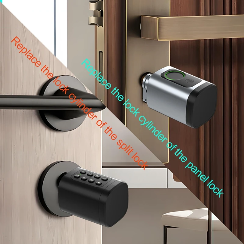 Adjustable Smart Electronic Door Lock APP/ Password/ Card/ Key/Fingerprint Unlock Outdoor Waterproof Digital Cylinder Lock