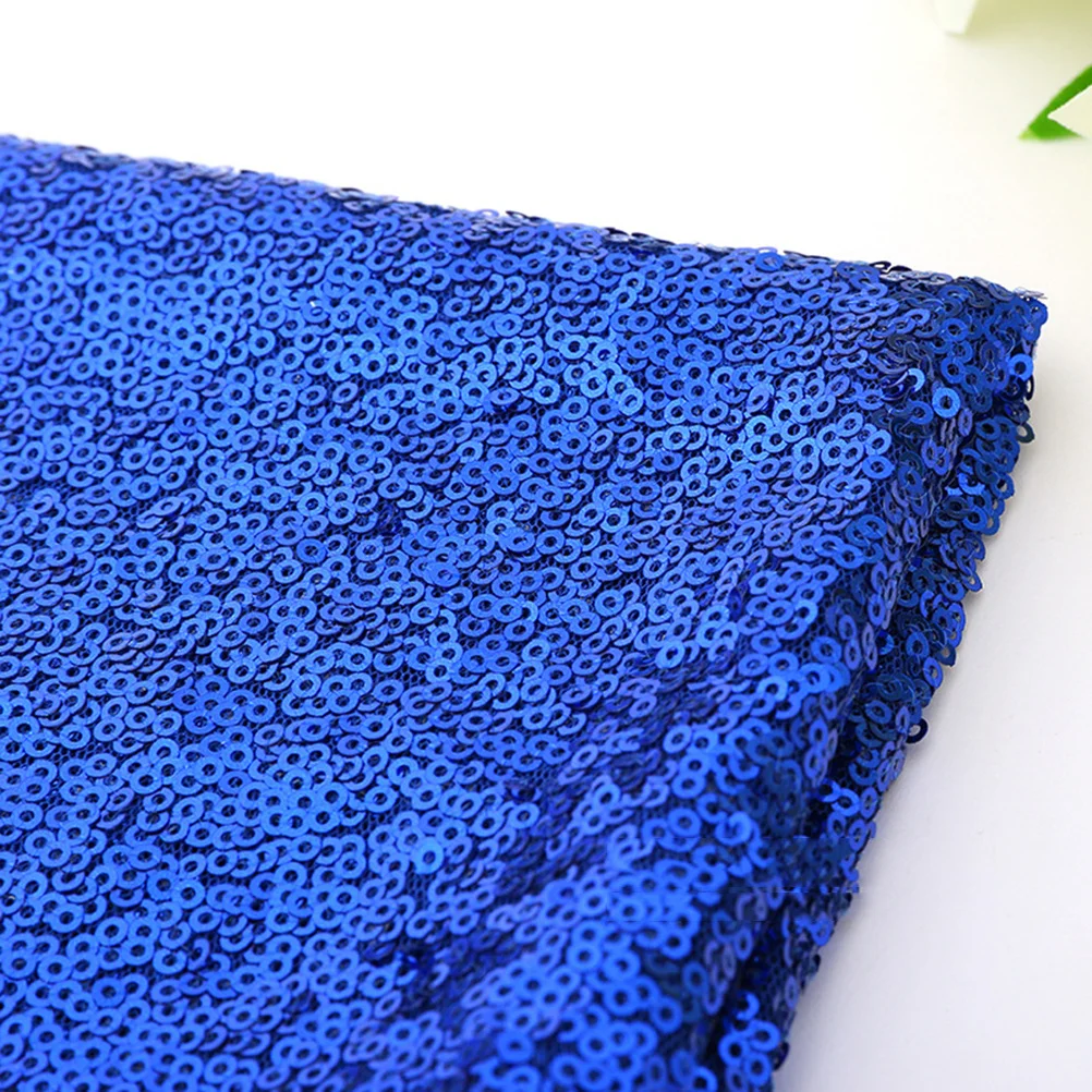 Tessuto con paillettes lucide da 3 mm 135X100 cm Materiale cucito premium per costume Abito Tovaglia Tenda Sfondo Mestiere Zaffiro