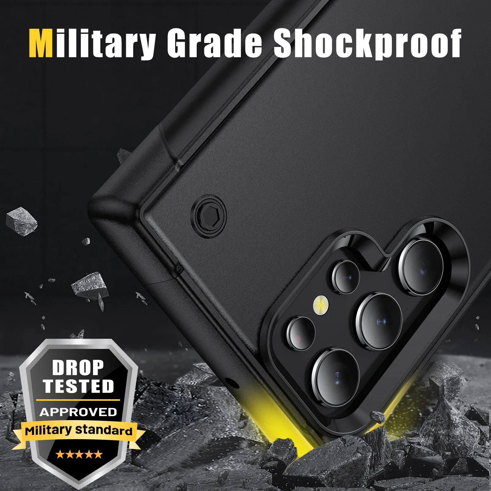 Rugged Armor Shockproof Case For Samsung Galaxy S23 S24 Ultra S22 Plus S21 S20 FE 5G TPU Frame Hard Plastic Kickstand Back Cover