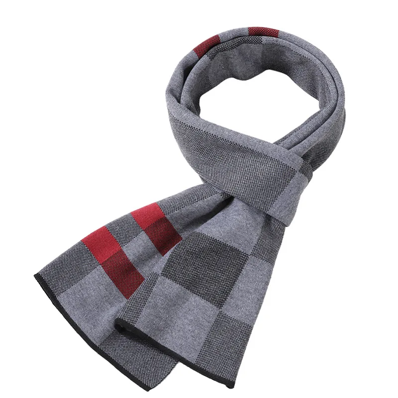 32 Colors Warm Winter Boyfriend Gift Muffler Fashion Scarves Men Faux Cashmere Thick Ring Male Long Plaid Business Scarf