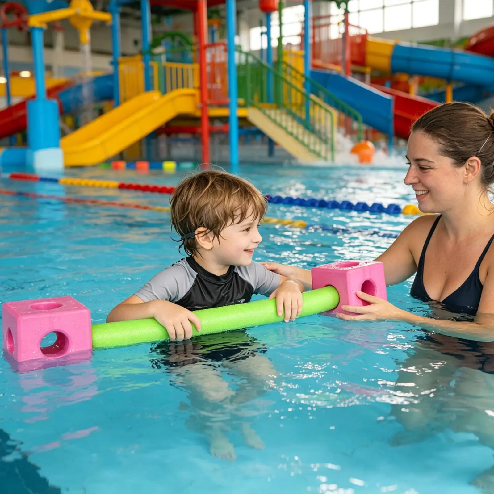 

Swimming Noodles Connector Colorful EVA Soft 6-Hole Pool Noodles Accessory for Children Boys Girls Adults Family Home Backyard