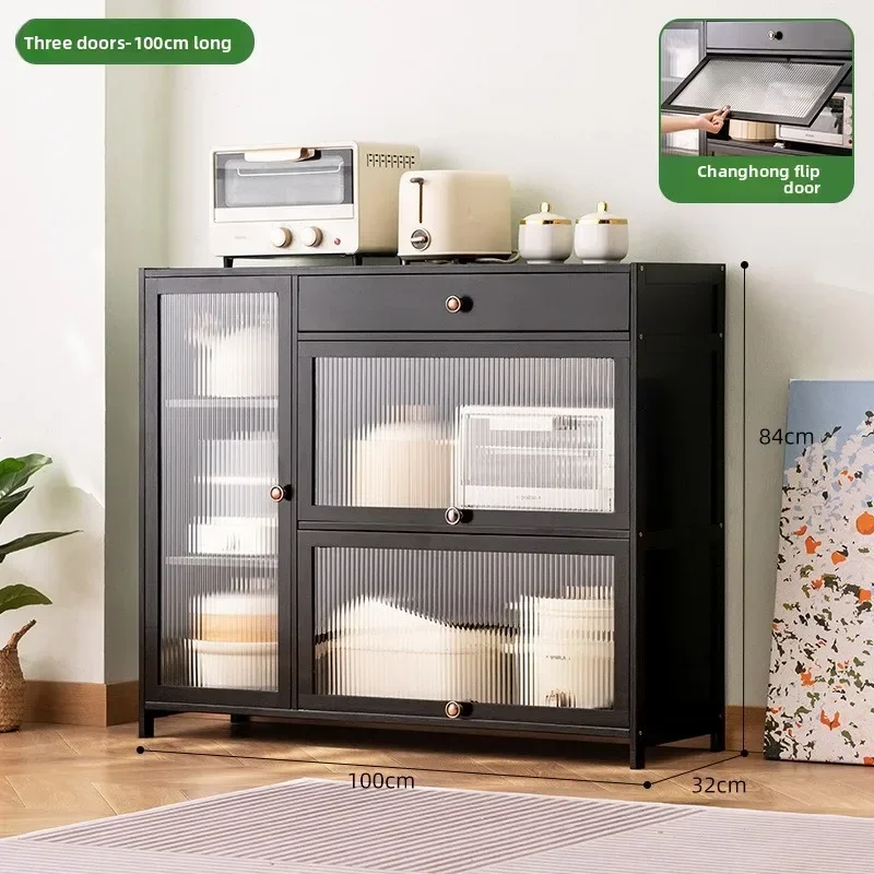 Side cabinet, kitchen shelf, new floor-to-ceiling household dust-proof storage artifact, bowl rack, sideboard cabinet