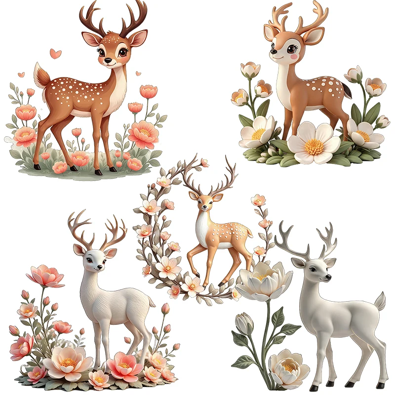 Three Ratels CG140 Lucky Forest Deer Cartoon Animal Wall Stickers for Home Decoration Children's Place decals