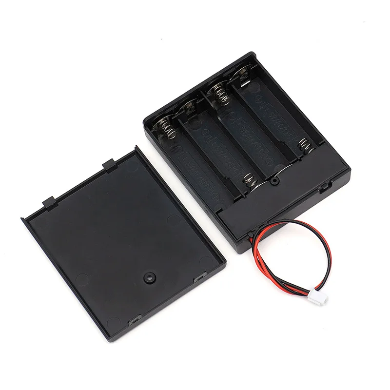 AA Battery Holder with Switch & Cover - Transparent Lid Rocker Switch Output Wires & XH2.54 Plug for Dev Board Sensor Expansion