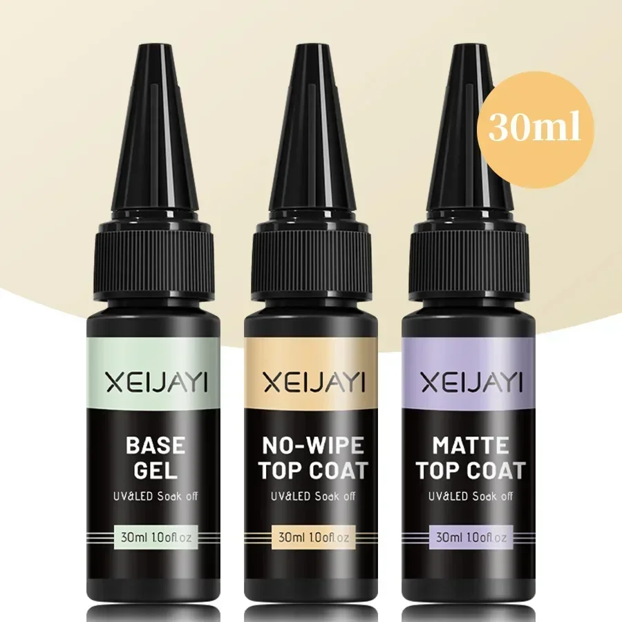 1 Stuks 30Ml Basisgel & Top Coat Gel Nagellak Set-Langdurige Inweken Van Led Nagellamp Gel Basis Top Coat Finish Nagellak