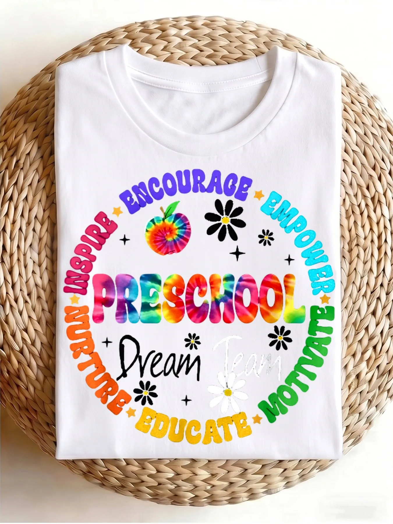 Men T Shirt Preschool Dream Team Pre K Back to School Teacher Students Retro T Shirt