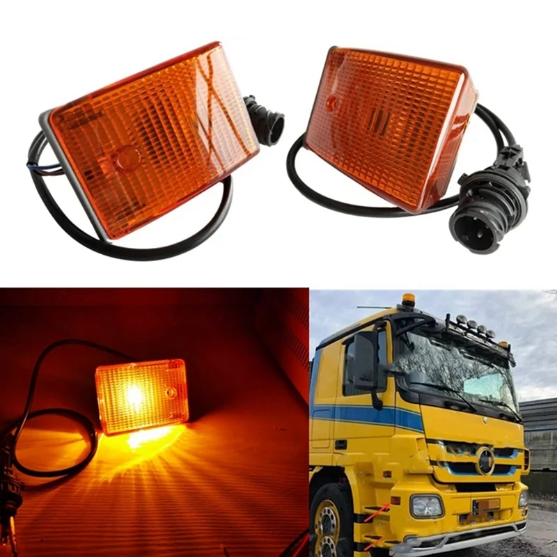 2Pcs 24V LED Corner Lights For Mercedes Benz Actros MP1 MP2 Truck Parts Cab Side Marker Turn Signal Lamp 9418200521 9418200921