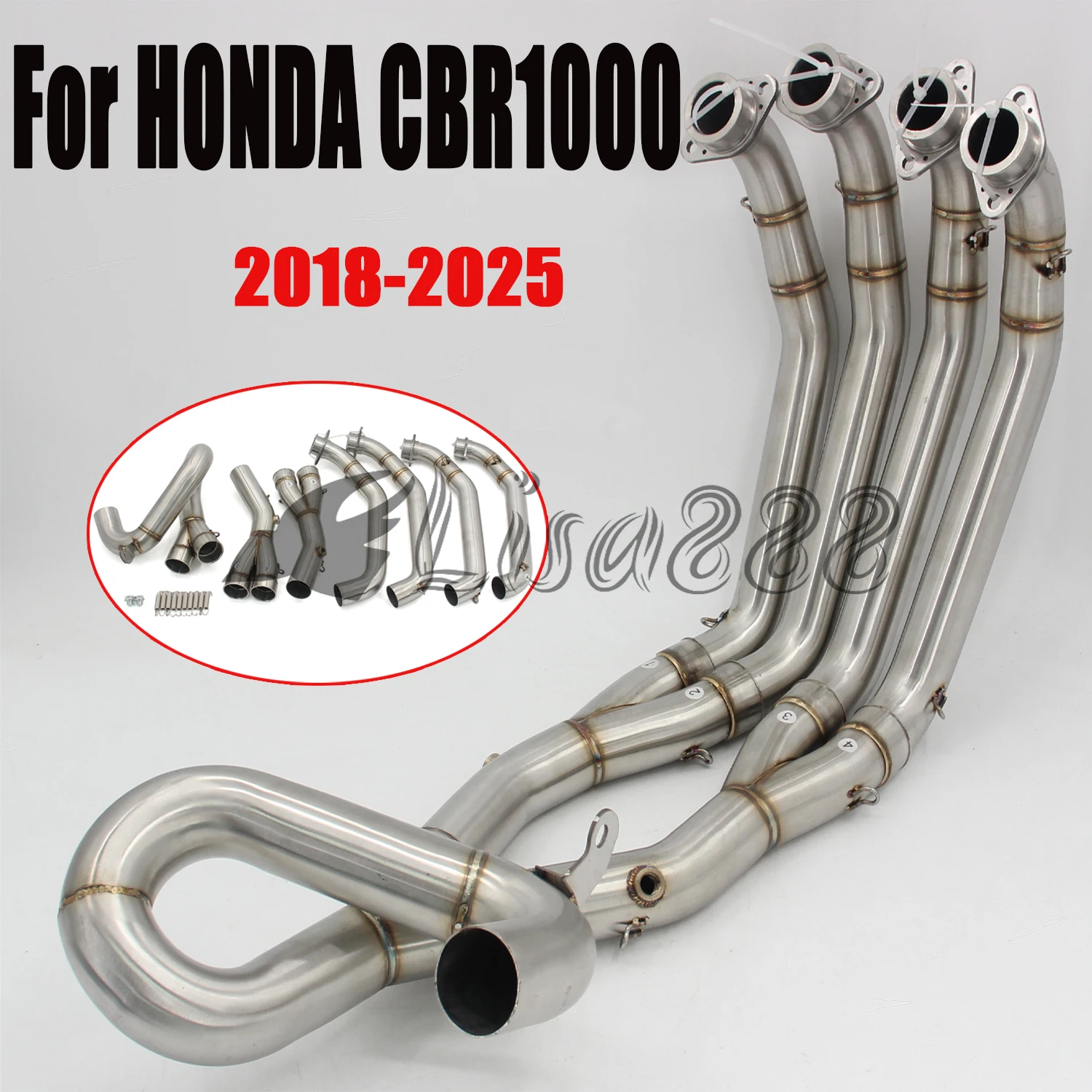NUOVO Per HONDA CBR1000 CBR 1000 2018-2025 Scarico moto Slip on Sistemi di scarico motocross Collegamento tubo in acciaio inossidabile