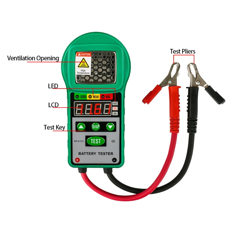 DY225 3 w 1 Tester akumulatora pojazdów elektrycznych 6V 12V DC Obciążenie rozruchowe Narzędzie testowe UPS Tester pojemności akumulatora