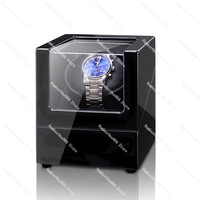 Automatic Watch Winder Box - Rectangular Flip-Top Case with Rotating Display for Mechanical Watches