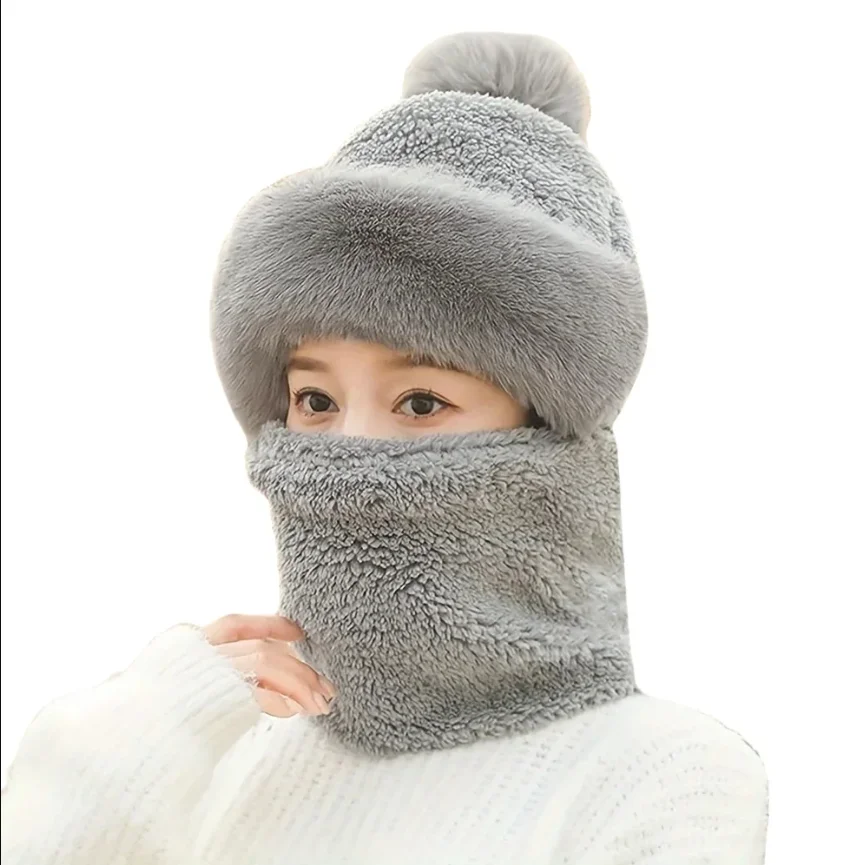 

Женская зимняя шапка, шарф, Балаклава - теплая ветрозащитная маска для лица, утеплитель для шеи для езды на велосипеде в холодную погоду