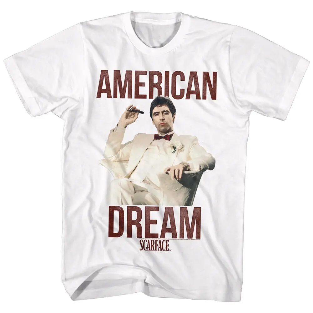 MENS OFFICIAL Scarface Movie AL PACINO T-SHIRT DREAM White Cotton in SM - 5XL