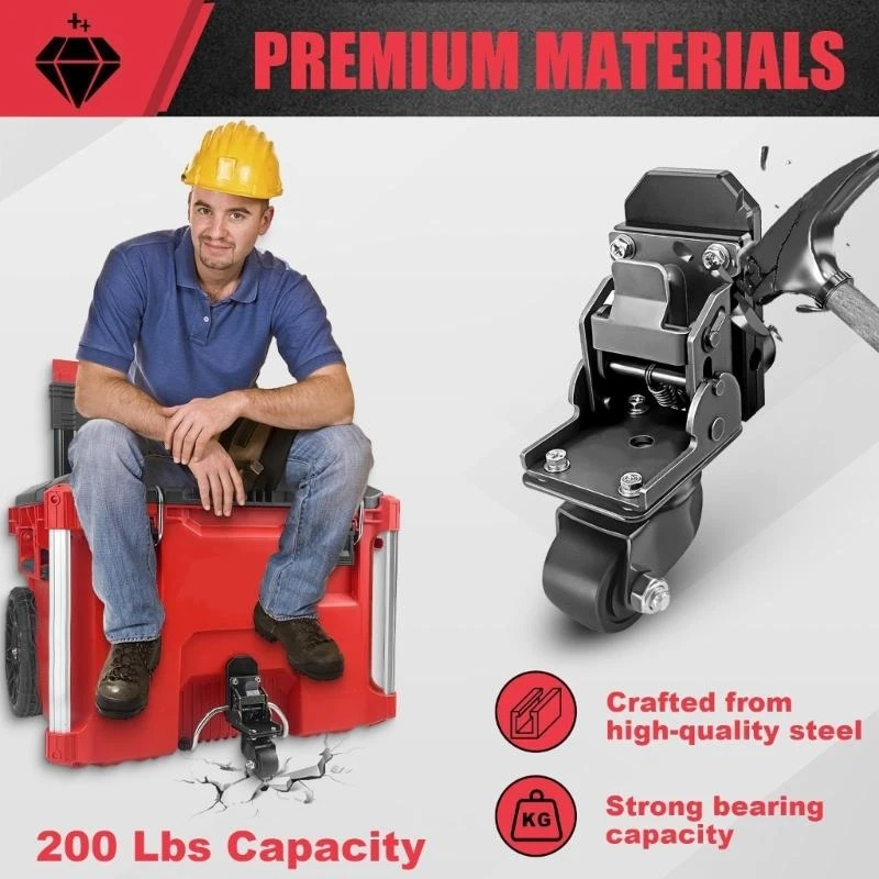 

Sturdy Collapsible Front Casters For Toolbox Mobility Upgrades Industrial Stainless Steel Structure 200lbs Rating Y5GB