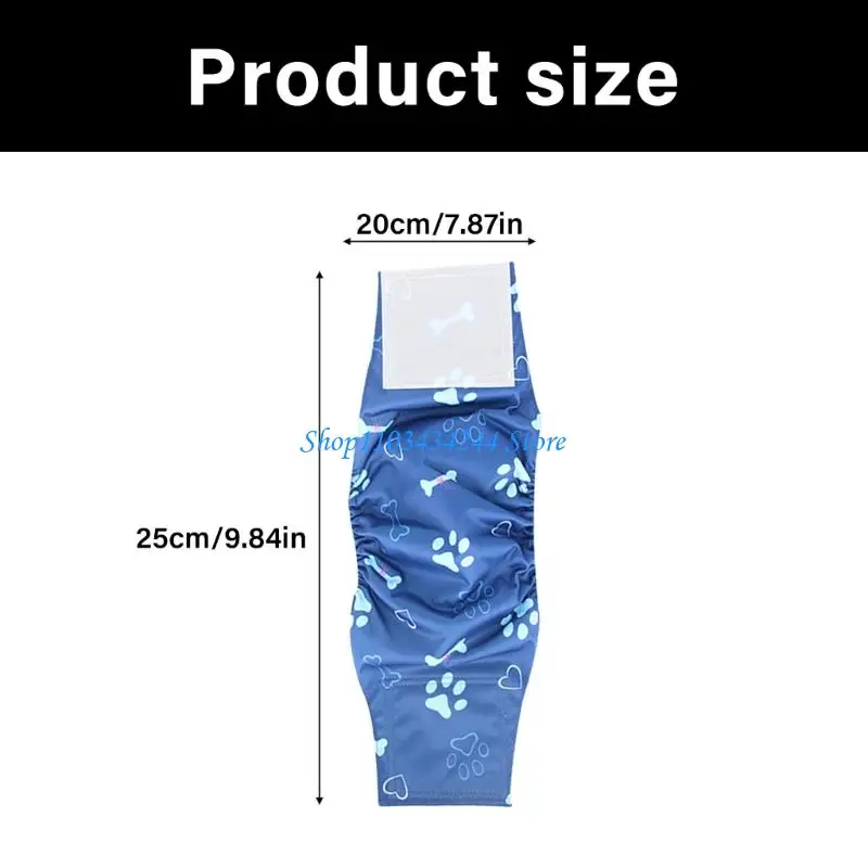 Wygodne, zmywalne spodnie dla szczeniąt. Projekt wielokrotnego użytku. Pielucha dla małych ras z nadrukiem