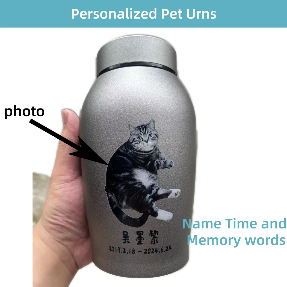 Customized with Personal Photos Cremation Memorial Urn Memorable Loose Memorial Pets Gift Burial Cremation Urn Storage Pet Urns