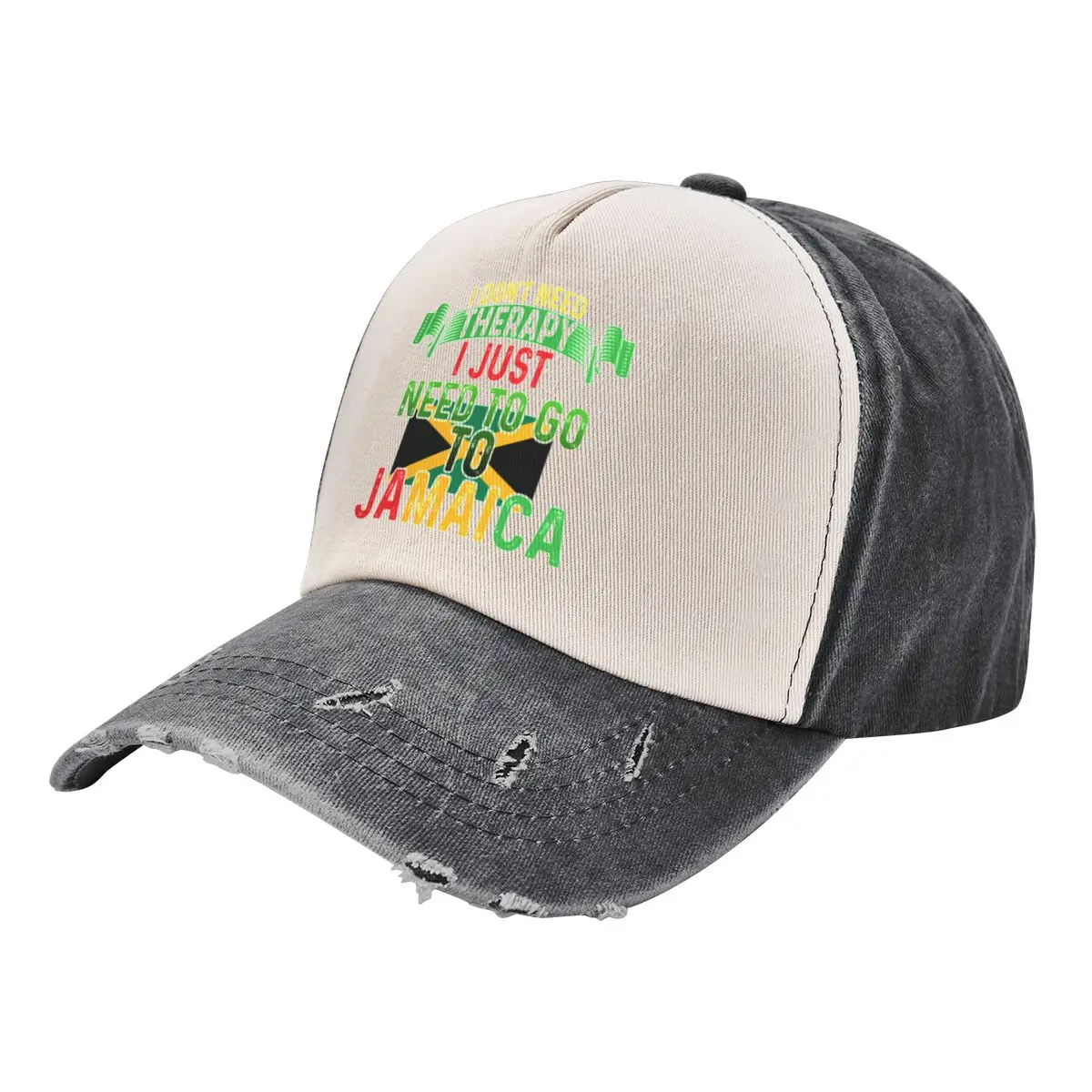 I DON'T NEED THERAPY I JUST NEED TO GO TO JAMAICA Baseball Cap Anime black Snap Back Hat Women's Men's