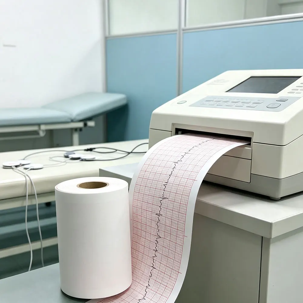 Recording Paper of Electrocardiogram ECG EKG Machine 50mm*20m/80mm*20/110mm*20m /210mm Electrocardiograph Thermal Printer Paper view 5