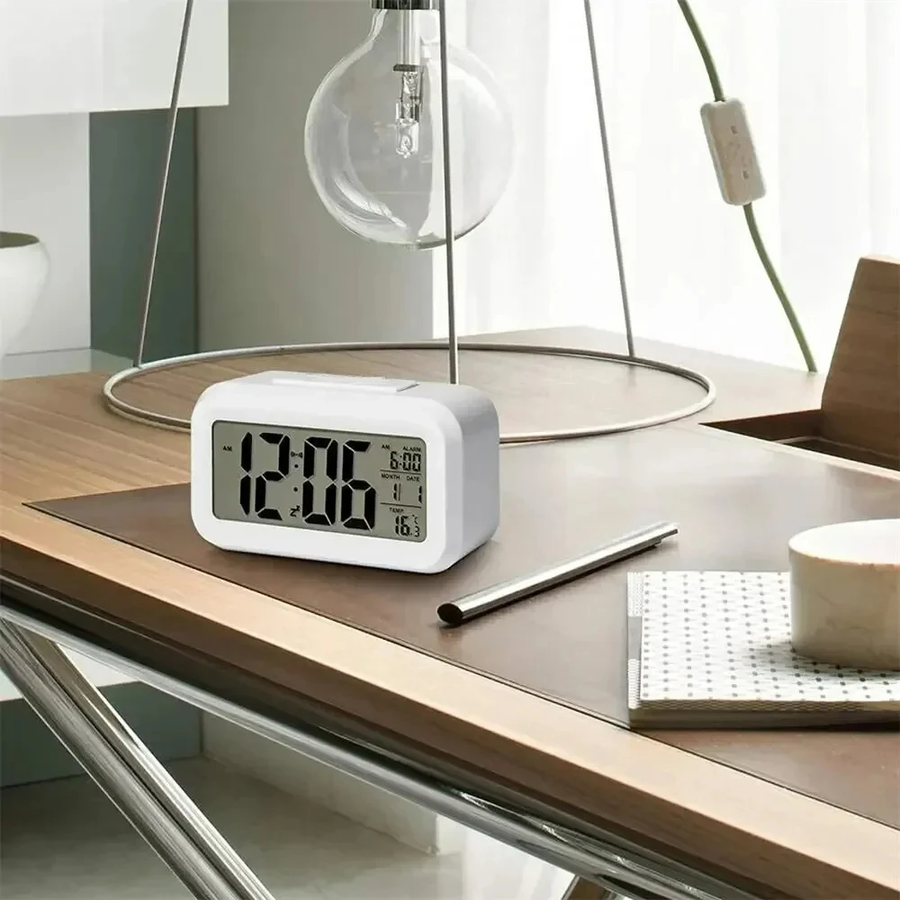 LED Digital Alarm Clock Backlight Snooze Data Time Calendar Desktop Multifunction Electronic Backlight Table Clock