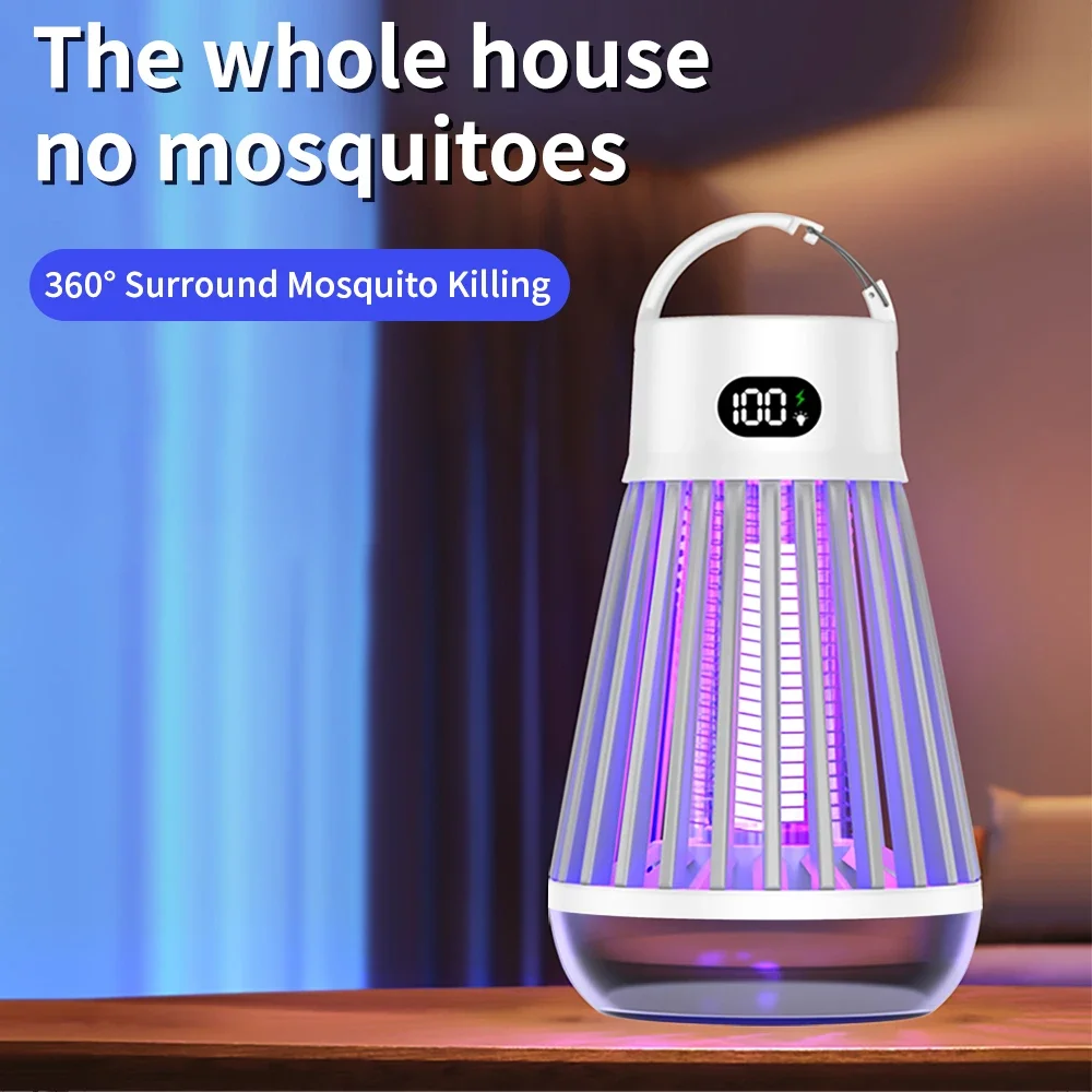 USB Charging Electric Mosquito Lamp Portable Indoor Outdoor 2 in 1 Killer with Safety Shock Feature for Home image 3