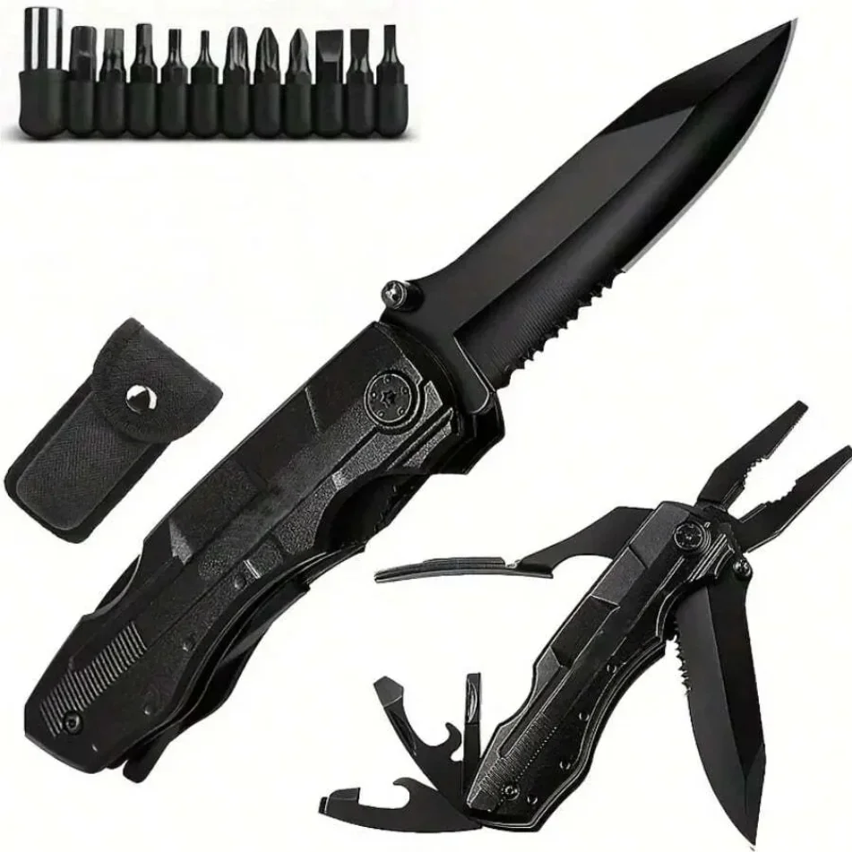 Multi-functional Single-tool Pliers EDC Screws Multi-head Combination Outdoor Portable Home Maintenance Folding Knife Pliers