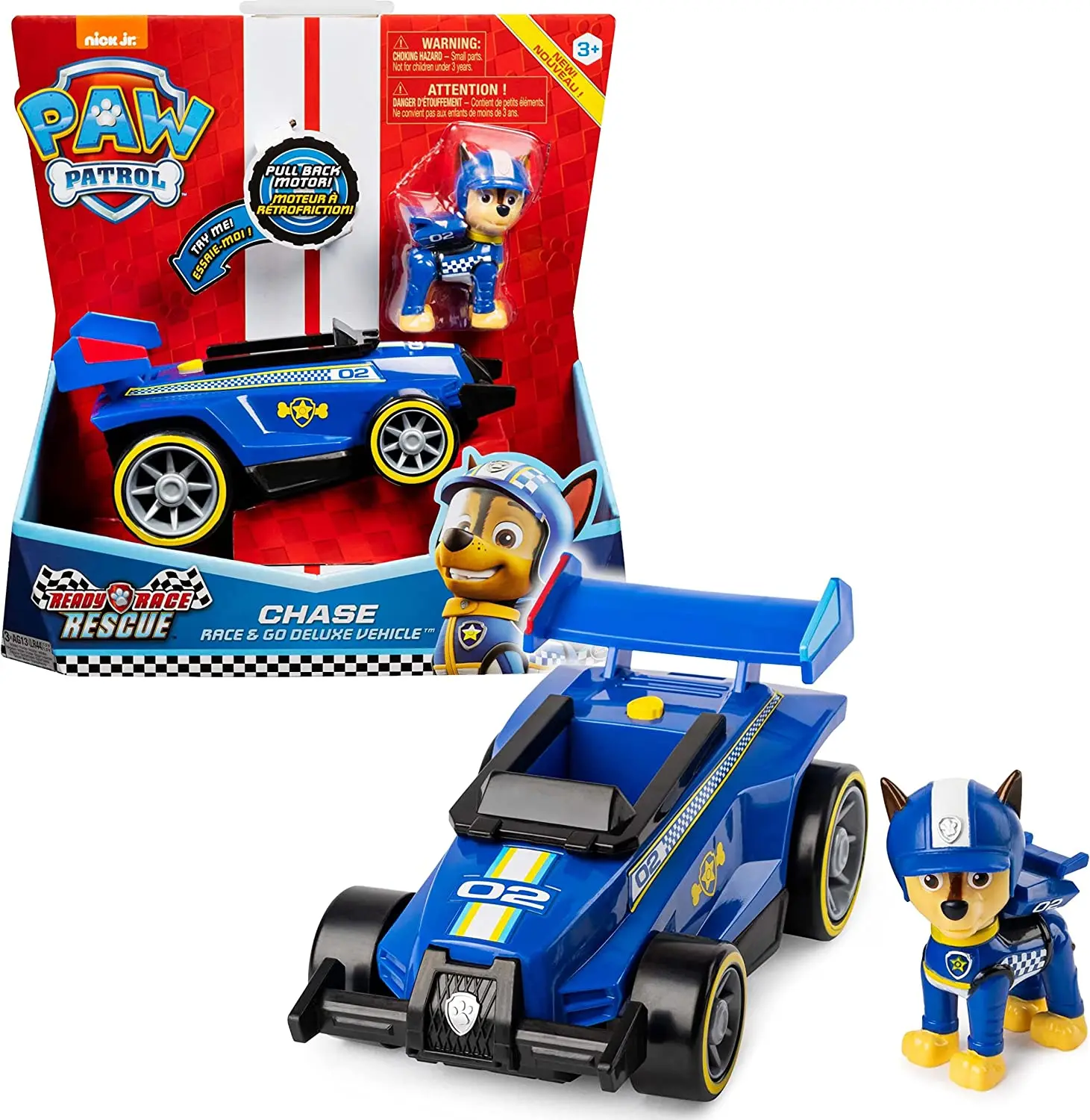 2024 New Original Paw Patrol Ready Race Rescue - Race & Go Deluxe Chase Skye Vehicle & Figure Model Toy Children Birthday Gift