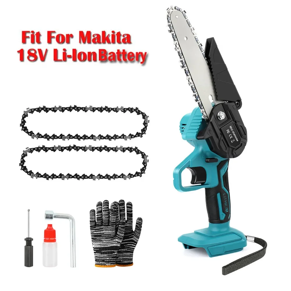 8 Inch Brushless Electric Saw for Makita 18V battery Handheld Cordless Logging Saw Branch Cutting Power Tool Chainsaw BL1830