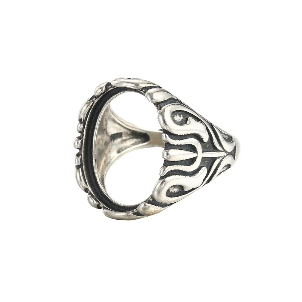 

Ring Blank (14x18mm Oval Blank) Adjustable Thai Sterling Silver Ring Base Oval Cabochon Ring Setting