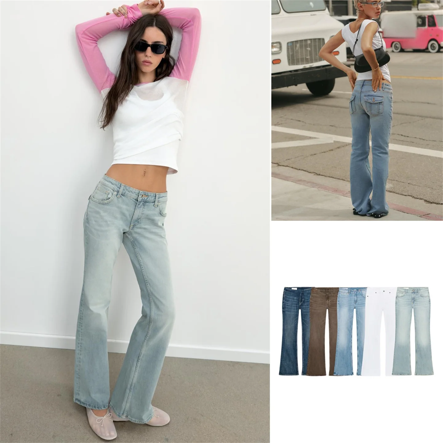 

Slim Fit Low Waist Bell Bottom Jeans Women's Spring Summer Fashion Sexy Girl Style Jeans Casual All Season Denim Pants
