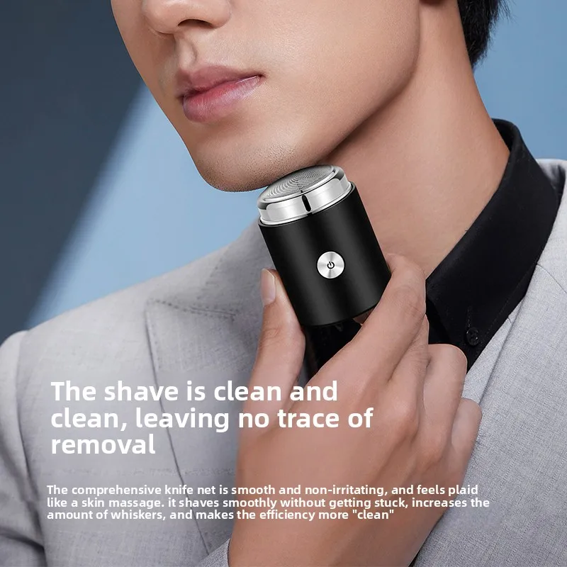 Upgraded Portable Electric Shaver Men's Mini Pocket Shaver for Facial Hair Rechargeable Travel-Friendly Grooming Tool