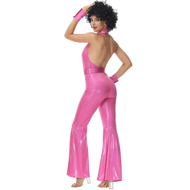 المرأة مثير خمر 60s 70s روك الهبي تأثيري حلي بذلة ديسكو مرحلة الأداء الرقص الزي